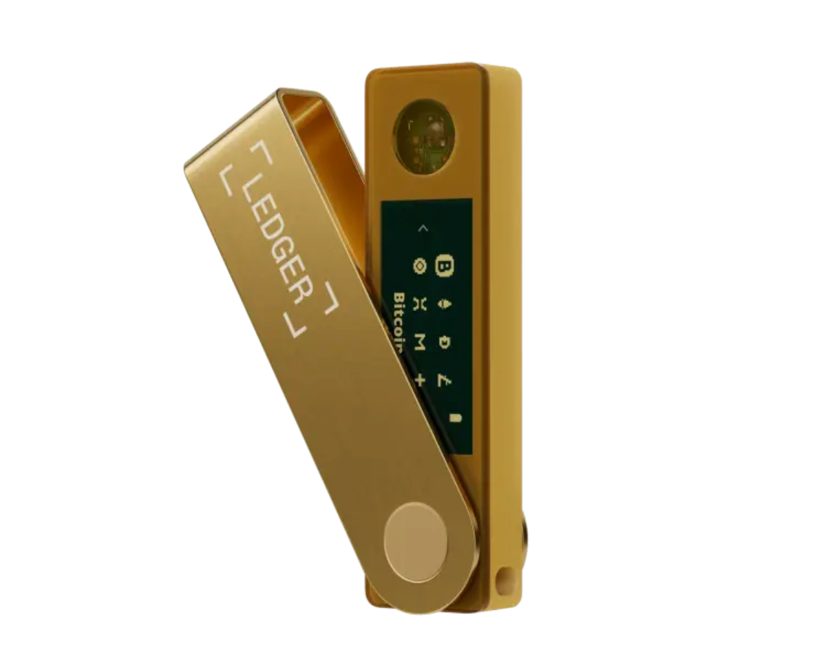 Gold Ledger Nano X hardware wallet-Secure Crypto Storage